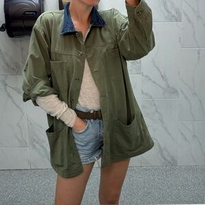 Cabin Creek Vintage Barn Jacket with Blue Denim Collar